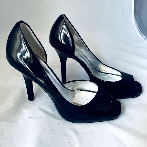 Mossimo Size 8.5 Black open toe 4.5" high heel - Picture 1 of 10